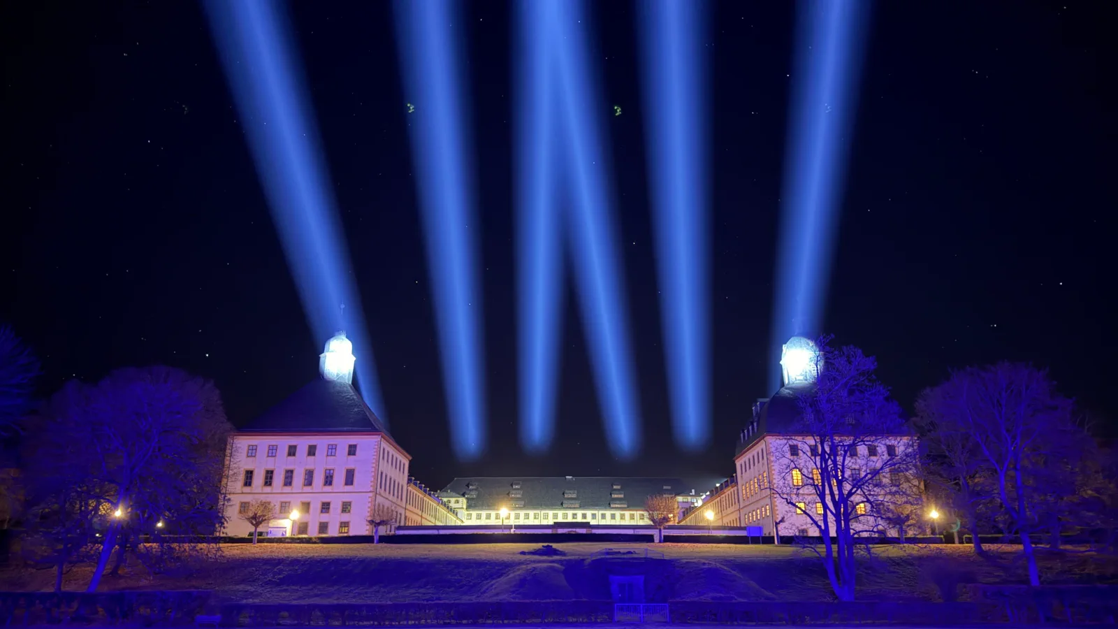 Lichtinszenierung am Herzoglichen Museum während der Museumsnacht Gotha 2025